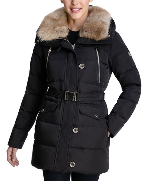 michael kors women's size xxl faux-fur-collar hooded down puffer coat|Michael Kors puffer coat 2x.